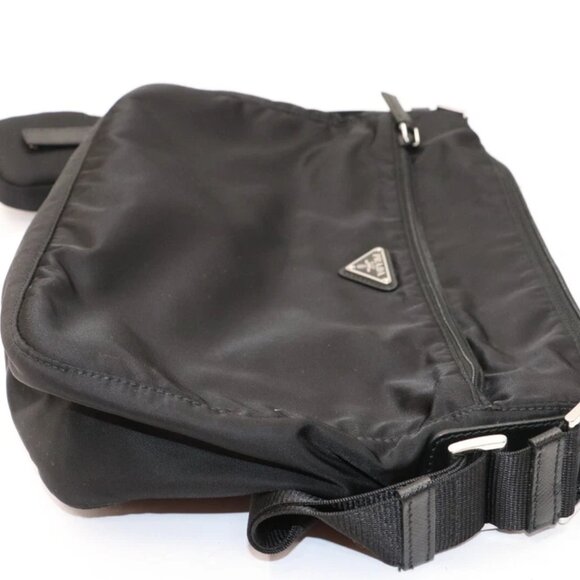 Prada Re-Nylon Messenger Bag Crossbody Unisex 1BC421 - Black - Picture 2 of 15